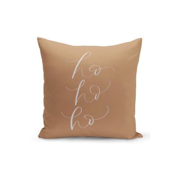 Față de pernă decorativă cu model de Crăciun Kate Louise Christmas Noel, 43 x 43 cm, maro