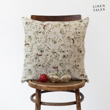 Față de pernă din in cu model de Crăciun 40x40 cm – Linen Tales