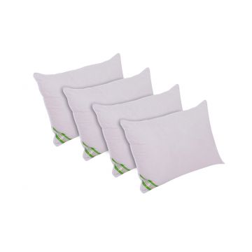 Set Alcam, 4 perne 50x70 cm, microfibra matlasata, lavabile, alb