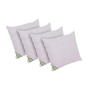 Set Alcam, 4 perne 70x70 cm, microfibra matlasata, lavabile, alb