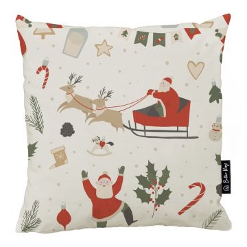 Față de pernă 45x45 cm cu model de Crăciun Happy Santa – Butter Kings