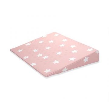 Perna inclinata antisufocare Lorelli Air Comfort Stars Pale Blush, 60 x 45 x 9 cm, husa detasabila si lavabila
