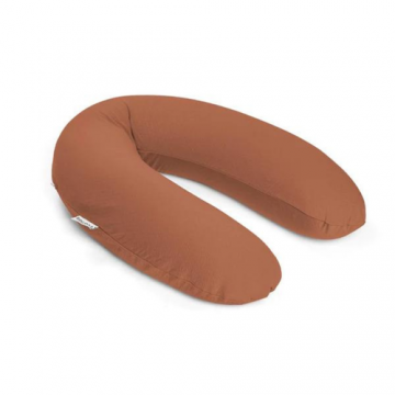 Perna mare Doomoo pentru gravide si bebelusi 3 in 1, bumbac organic Buddy Tetra Jersey Terracotta