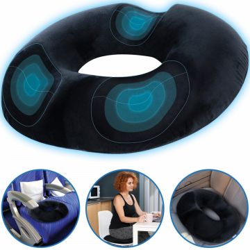 Perna Colac pentru hemoroizi, epiziotomie, de sezut | perna antihemoroizi - Culoare Negru | Donut