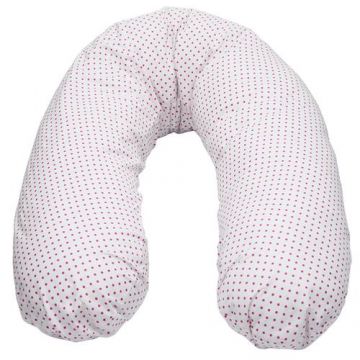 Perna de Alaptat EKO Fucsia, Husa Bumbac si Umplutura Fibre De Silicon, 180cm