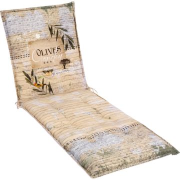 SALTEA PENTRU ȘEZLONG in verde, bej