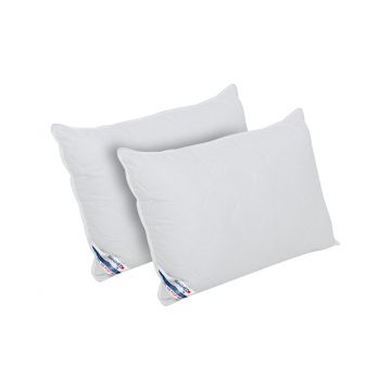 Set 2 perne Alcam, SaniMed® 50x70 cm, microfibra matlasata hipoalergenica, umplutura cu tratament SILVERPLUS®