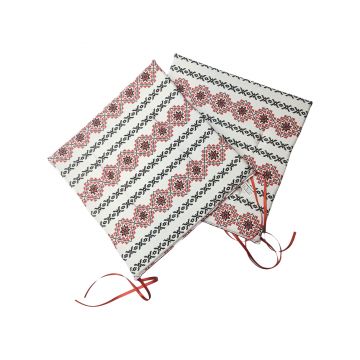 Set 2 perne scaun Rustic, bumbac/polister, multicolor, 38 x 37 x 2 cm