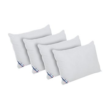 Set 4 perne Alcam, SaniMed® 50x70 cm, microfibra matlasata hipoalergenica, umplutura cu tratament SILVERPLUS®