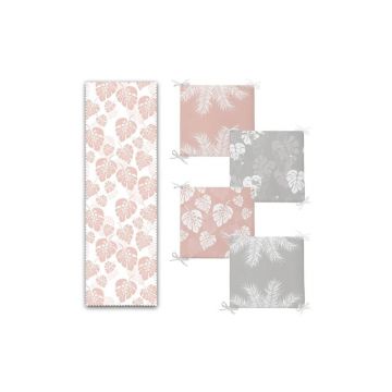 Set napron de masă și perne de scaun 5 buc. Tropical Leaves – Mila Home