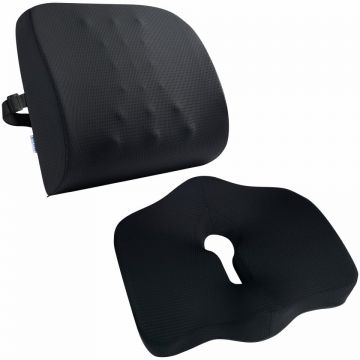 Set perna sezut si perna lombara, Suporto®️ culoare negru