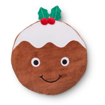 Pernă decorativă din pluș 35x35 cm cu model de Crăciun Christmas Pudding – Catherine Lansfield