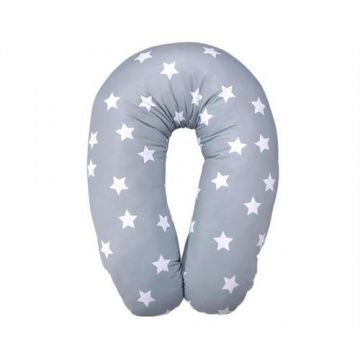 Perna multifunctionala Lorelli Stars Blue Grey Mist, bumbac ranforce, 190 cm