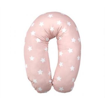 Perna multifunctionala Lorelli Stars Pale Blush, bumbac ranforce, 190 cm