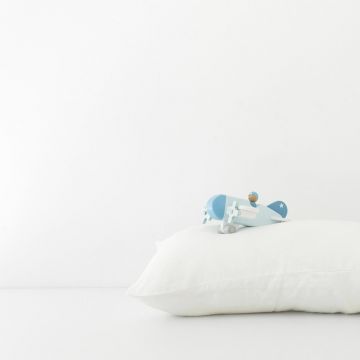 Față de pernă din in pentru copii Linen Tales Nature, 40 x 60 cm, alb