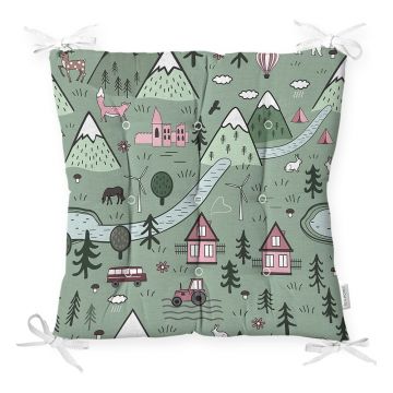 Pernă pentru scaun cu amestec de bumbac Minimalist Cushion Covers Village, 40 x 40 cm