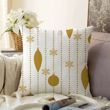 Față de pernă din chenille cu model de Crăciun Minimalist Cushion Covers Christmas Ornaments, 55 x 55 cm