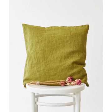 Față de pernă din in 50x50 cm Moss Green – Linen Tales