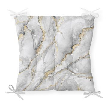 Pernă pentru scaun Minimalist Cushion Covers Marble Gray Gold, 40 x 40 cm