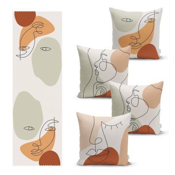 Set fețe de pernă și napron 5 buc. – Mila Home