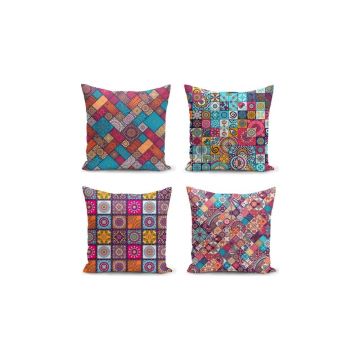 Fețe de pernă 4 buc. 45x45 cm Mandala Tiles – Minimalist Cushion Covers
