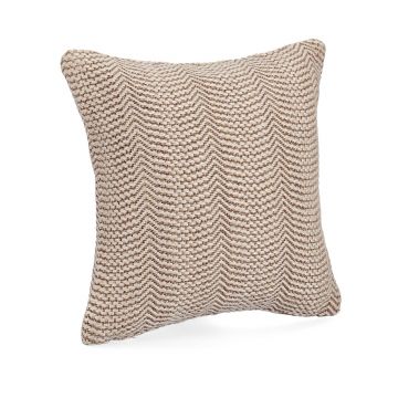 Perna decorativa Dadra, Bizzotto, 45 x 45 cm, polipropilena/poliester, lucrata manual, maro