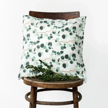 Față de pernă din in 40x40 cm Eucalyptus – Linen Tales
