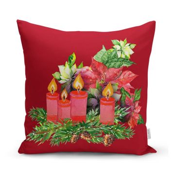 Față de pernă din material textil 43x43 cm cu model de Crăciun – Mila Home
