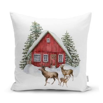 Față de pernă din material textil 43x43 cm cu model de Crăciun – Mila Home