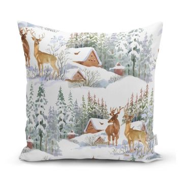 Față de pernă din material textil 43x43 cm cu model de Crăciun – Mila Home